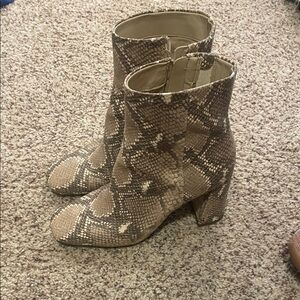 Snakeskin Pattern Ankle Boots